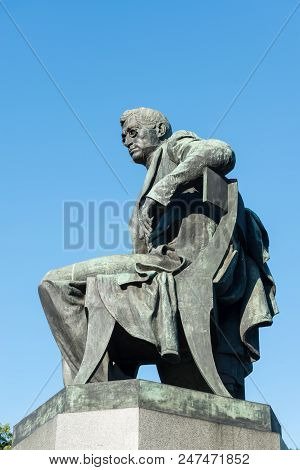Vertical Picture Of Amazing Monument As Griboyedov In St. Petersburg, Russia