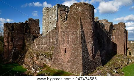 Goodrich Castle, Herefordshire on a clear day