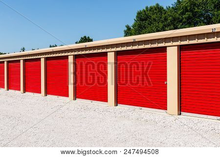 Numbered Self Storage And Mini Storage Garage Units I