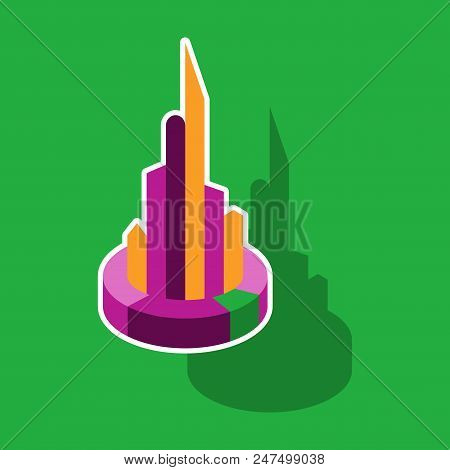 Paper Sticker On Theme Arabic Business Pie Chart