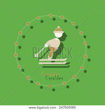 Paper Sticker On Theme Of Andorra Escaldes