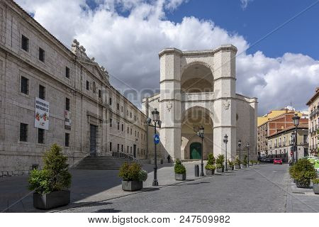 Valladolid, Spain, April 2017: Gothic Church Of The Old Convent Of San Benito El Real  Is One Of The