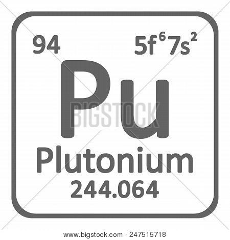 Periodic Table Element Plutonium Icon On White Background. Vector Illustration.