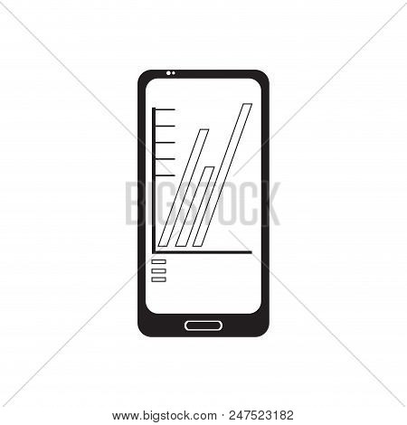 Isolated Business Graph Icon In A Smatphone. Vector Illustration Design