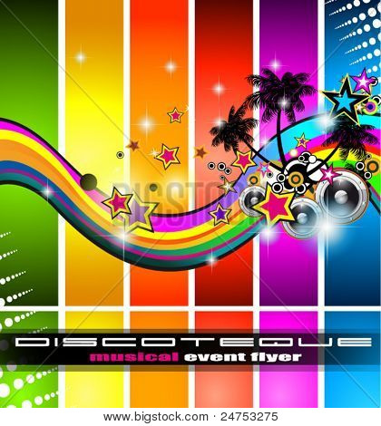 Cartaz do evento de música alternativa da tor da flyer da discoteca. basckground está cheio de glitter e fluxo de lig