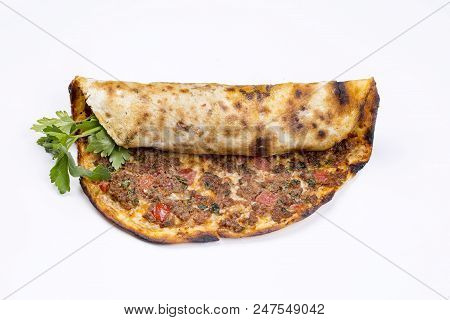 Traditional Delicious Turkish Foods; Turkish Pizza (lahmacun)