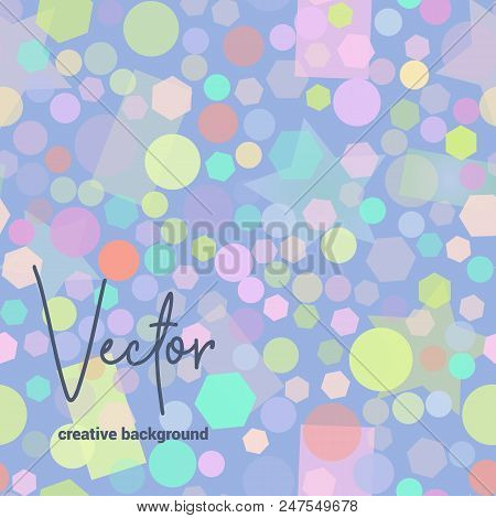 Vector Colorful Background With Random, Chaotic, Scattered Elements. Seamless Geometric Pattern