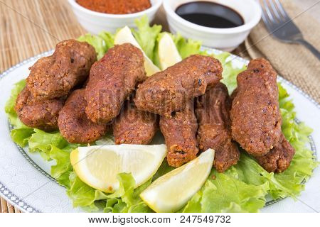 Traditional Delicious Turkish Foods; Bulgur Kofte, Cig Kofte.