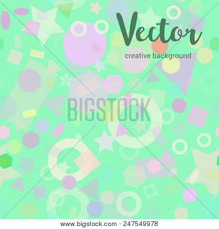 Vector Colorful Background With Random, Chaotic, Scattered Elements. Seamless Geometric Pattern