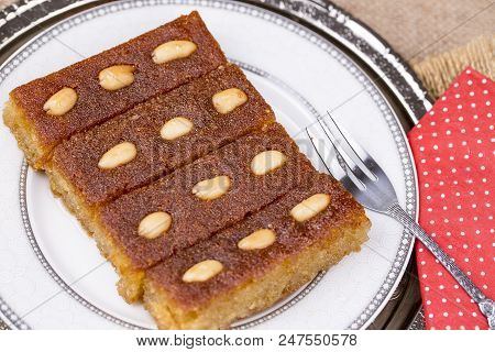 Traditional Delicious Turkish Desserts; Sambali Tatlisi. Turkish Cuisine.