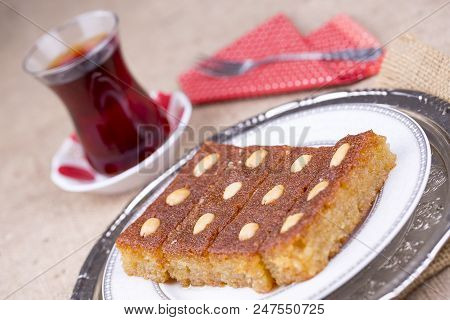 Traditional Delicious Turkish Desserts; Sambali Tatlisi. Turkish Cuisine.
