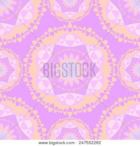 Lotus Flower Pink Pattern. Vector Seamless Background