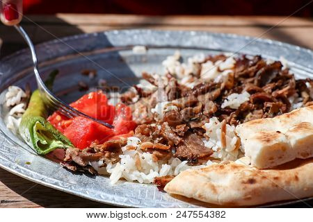 Traditional Delicious Turkish Foods; Doner Cag Kebab