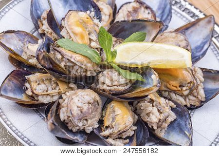 Seafood; Stuffed Mussels (midye Dolma), Mediterranean Cuisine