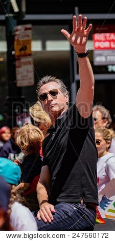 Gay Pride Parade In San Francisco - Mayor Gavin Newsom Rides