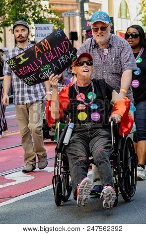 Gay Pride Parade In San Francisco - Blind Marches In Support