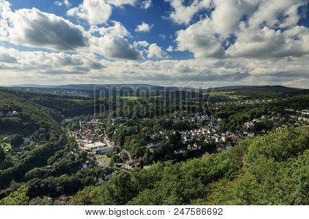 Panorama Of The Village Of Eppstein, Taunus, Hesse, Germany