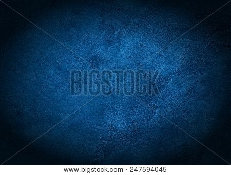 Blue Grunge Marble Or Concrete Background With Dark Edges (as An Abstract Grunge Background Or Marbl