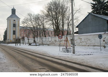Street View Of A Village In The Podlasie Region Of Poland In Winter