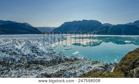 Glacier In A Sunny Day Near Narsarsuaq, Greenland