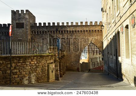Medival Wall That Gives Access To The Old Town In Vitoria. Architecture, Art, History, Travel. Decem