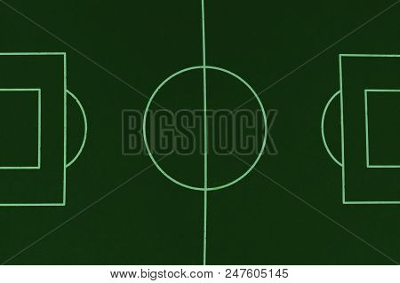 Football, Soccer Green Field With Copy Space.