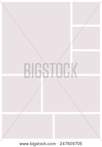 Templates Collage Frames For Photo Or Illustration. Montage Photo Frame Template. Vector Mood Board 