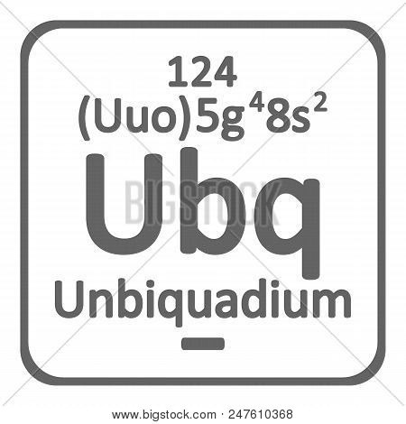 Periodic Table Element Unbinilium Icon On White Background. Vector Illustration.