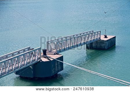 Bridges To Mooring Platforms Om Greem Water