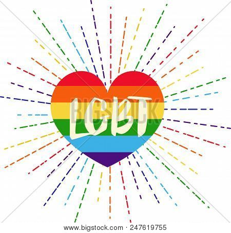 Lgbt Rights Symbol. Love Is Love Concept. Gay Parade Slogan. Lgbt Gay And Lesbian Pride Sticker With