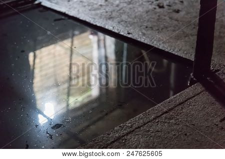 The Dark Corner Of The Pool In An Abandoned Place