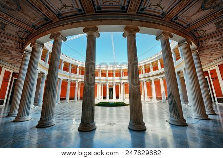 ATHENS - SEP 26: Closeup view of Zappeion Hall on September 26, 2016 in Athens, Greece. It is generally used for both official and private meetings and ceremonies.