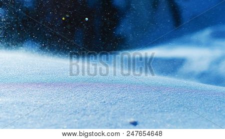 Colorful Snow Flakes Flying In The Sunshine Of Changbai Mountain