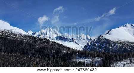 Vysoke Tatry Panorama On A Sunny Spring Day. Peaks 