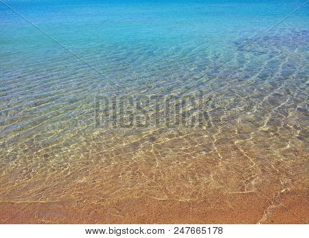 Sea Shore With Crystal Clear Water, Summer Background