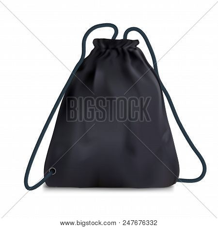 Realistic Black Sport Backpack Bag. Eps10 Vector
