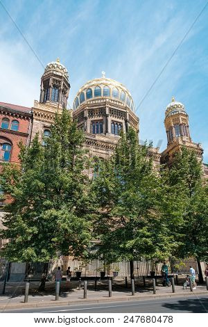 Berlin, Germany - June 2018:  The Neue Synagoge (new Synagogue)  In Berlin, Germany