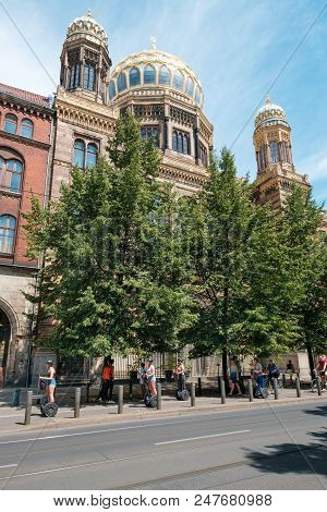Berlin, Germany - June 2018:  The Neue Synagoge (new Synagogue)  In Berlin, Germany