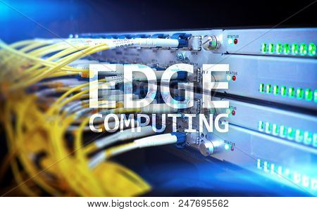Big Data Analytics, Internet And Modern Technology Concept On Server Room Background.