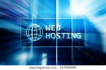 Big Data Analytics, Internet And Modern Technology Concept On Server Room Background.