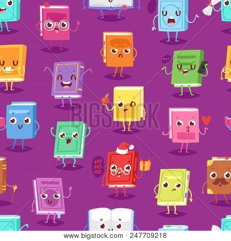 Book Character Vector Cartoon Emotion Textbook With Childish Face Expression On Notebook Cover Illus