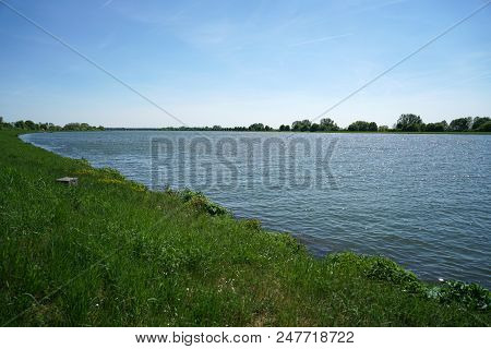 One Of The Last Big Professional Fishermen Ships On The Danube Near Regensburg In Germany