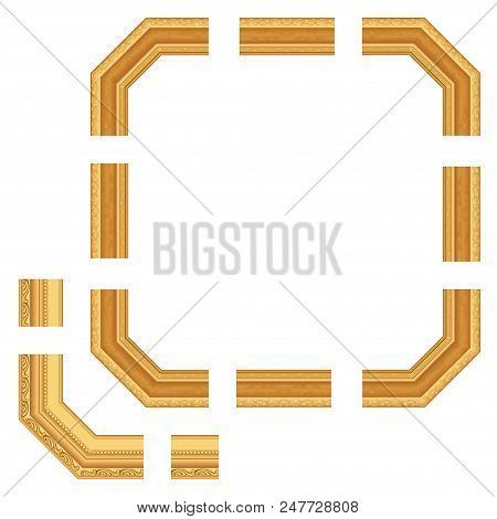 Baguette, Frame Of Gold Color Of Selective Length