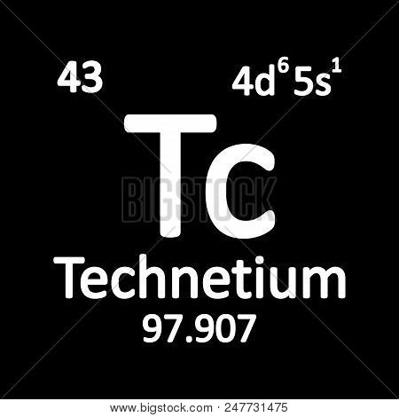 Periodic Table Element Technetium Icon On White Background. Vector Illustration.