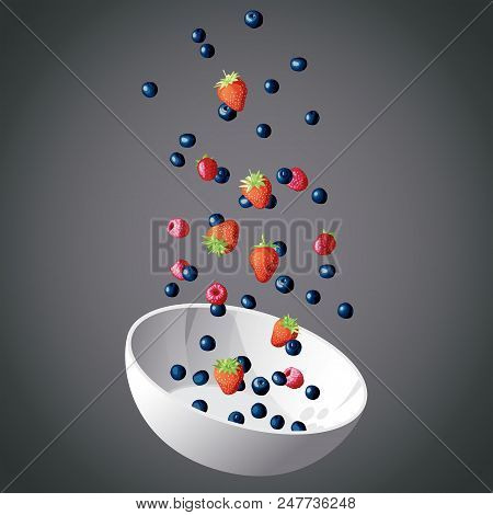 The Fruit Flying From A Cup Against The Background Of