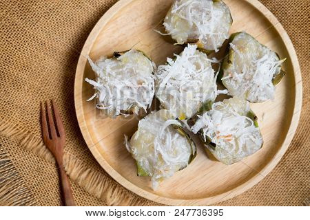 Thai Dessert : Banana Streamed Pastry. Thailand Call Kanom Gluay.