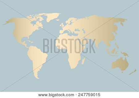 Modern Gold World Map Design . Vector Trendy Design