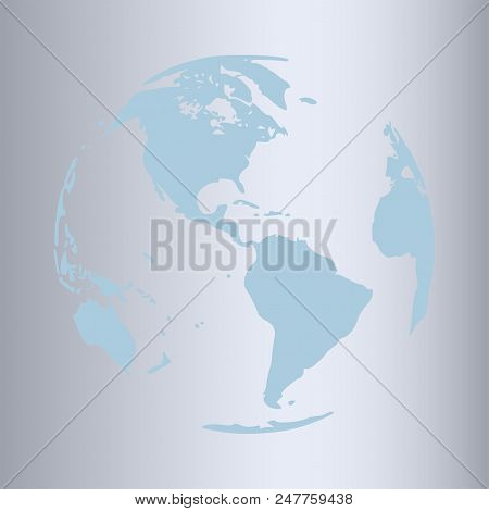 Modern Gold World Globe Symbol Design On Pastel . Vector Trendy Design