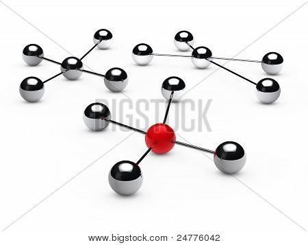 Concetto di leadership con sfera rossa