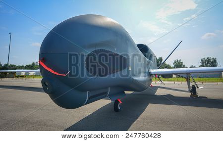Singapore - Feb 10, 2018. A Northrop Grumman Rq-4 Global Hawk Aircraft Belong To The Us Air Force (u
